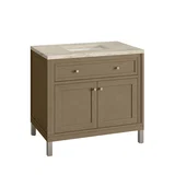 Chicago 36" Single Vanity, Walnut Whisper, w/ 3 CM Tajnar Eclos Top