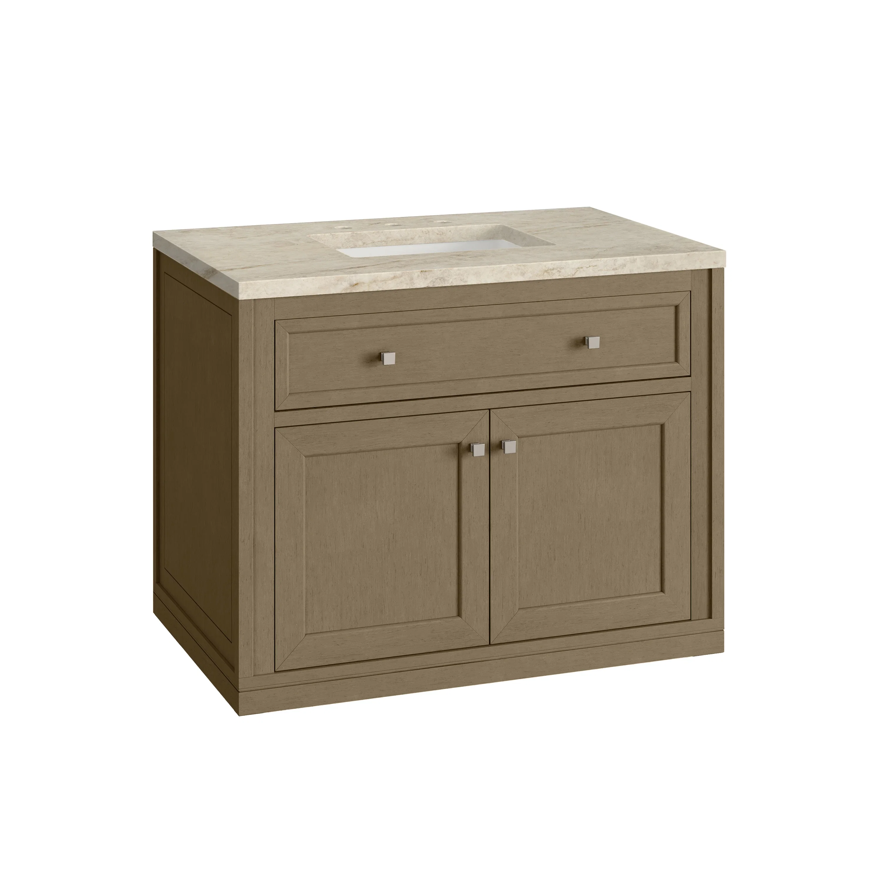 Chicago 36" Single Vanity, Walnut Whisper, w/ 3 CM Tajnar Eclos Top