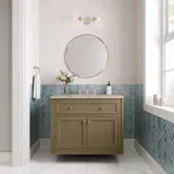 Chicago 36" Single Vanity, Walnut Whisper, w/ 3 CM Tajnar Eclos Top