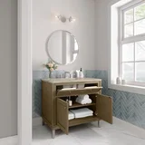 Chicago 36" Single Vanity, Walnut Whisper, w/ 3 CM Tajnar Eclos Top
