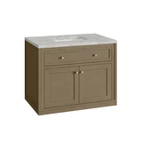 Chicago 36" Single Vanity, Walnut Whisper, w/ 3 CM Victorian Silver Silestone® Top