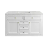 Chicago 48" Single Vanity, Glossy White, w/ 3 CM Eternal Jasmine Pearl Silestone® Top
