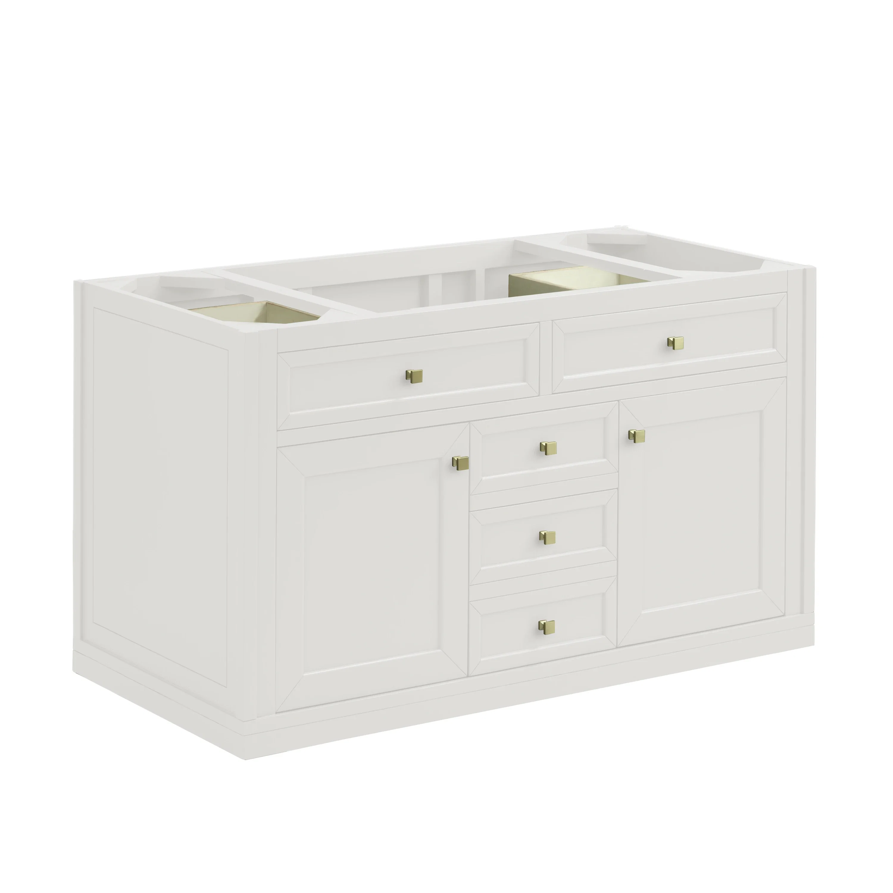 Chicago 48" Single Vanity, Glossy White, w/ 3 CM Eternal Jasmine Pearl Silestone® Top