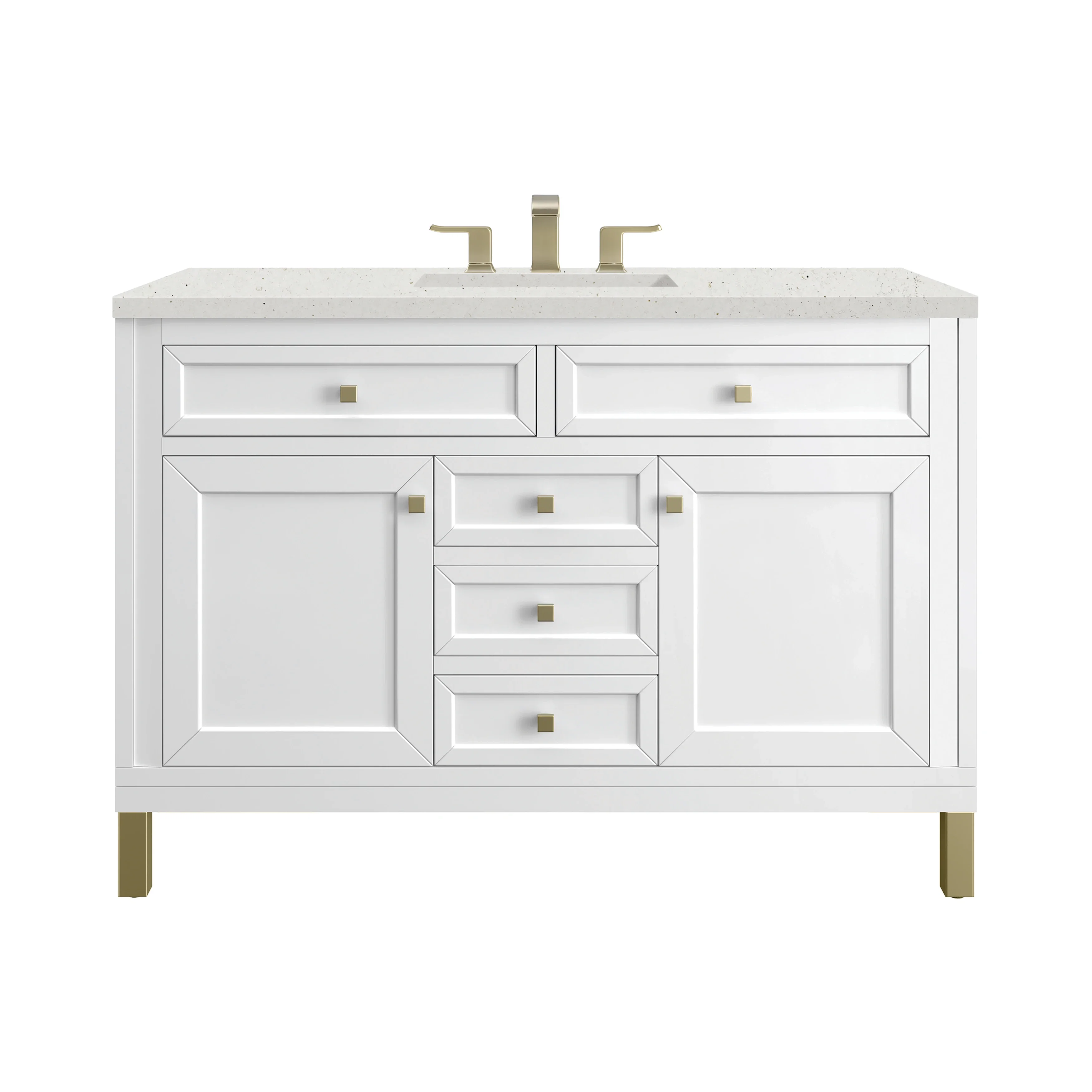 Chicago 48" Single Vanity, Glossy White, w/ 3 CM Lime Delight Silestone® Top