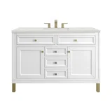 Chicago 48" Single Vanity, Glossy White, w/ 3 CM Lime Delight Silestone® Top