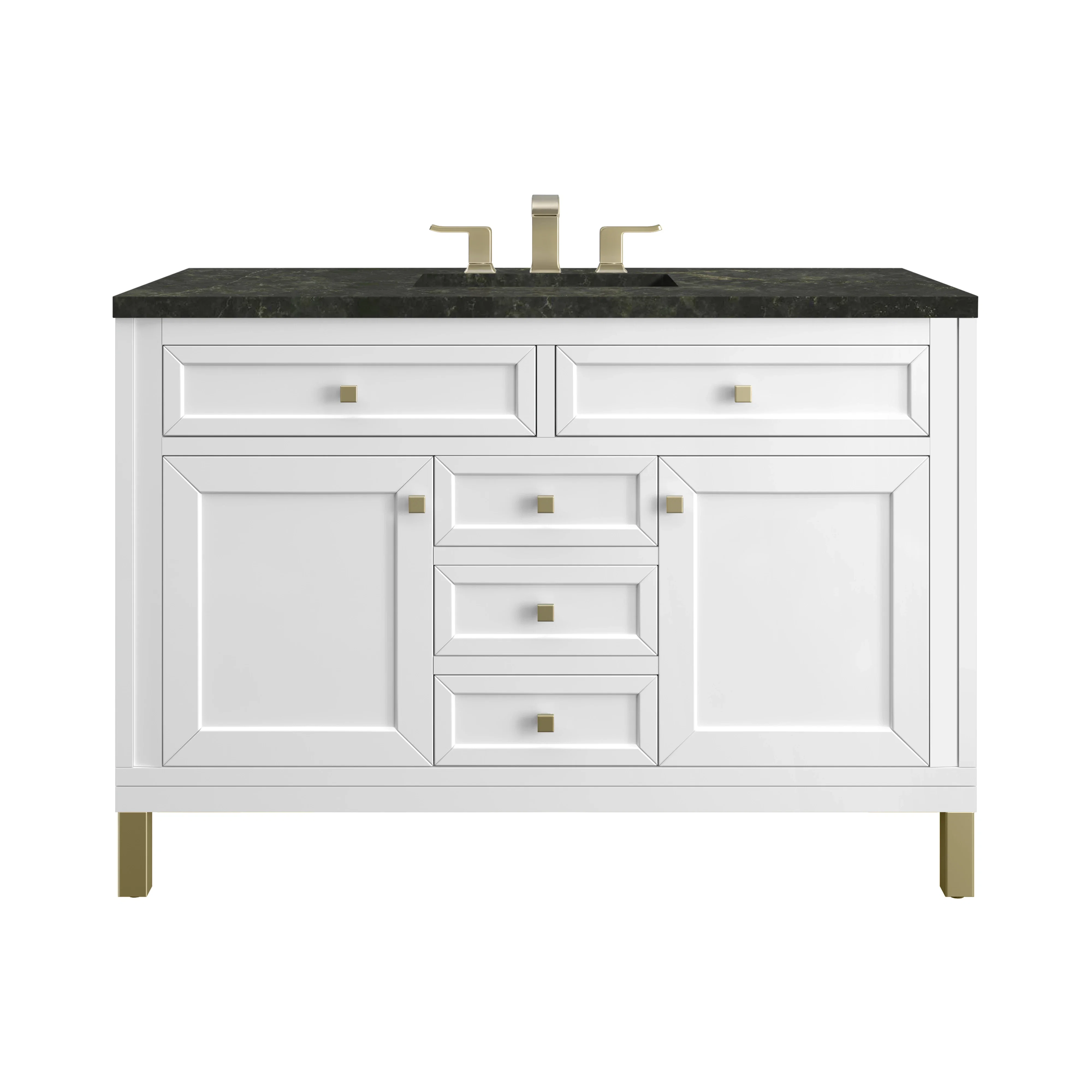 Chicago 48" Single Vanity, Glossy White, w/ 3 CM Phantome Eclos Top