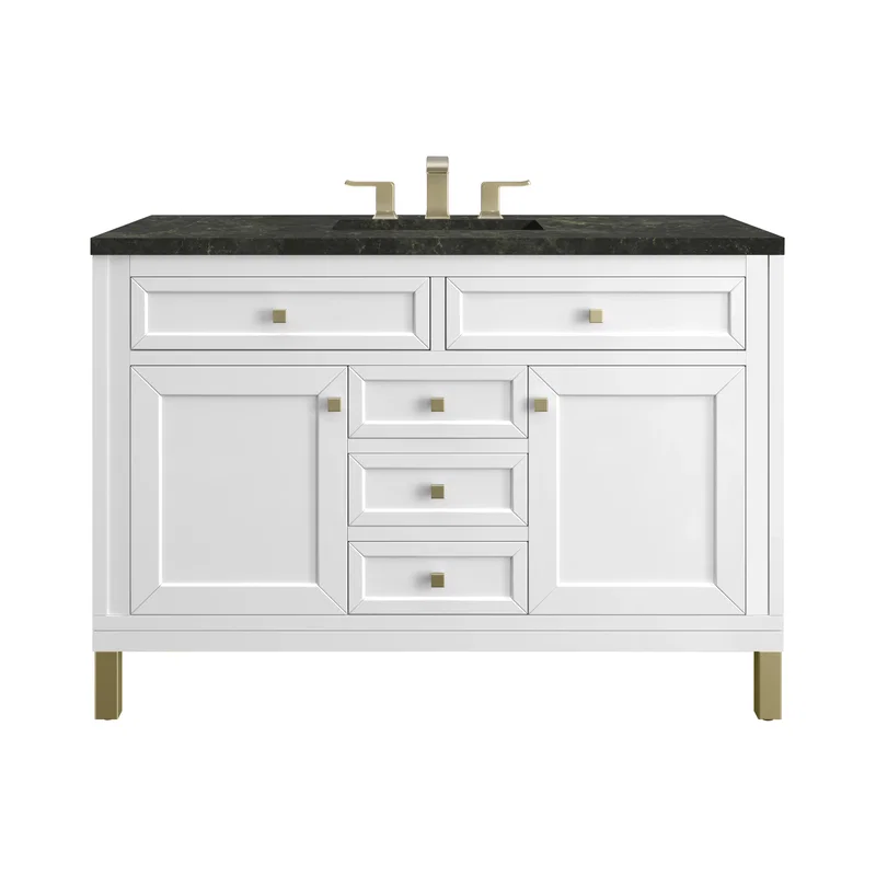 Chicago 48" Single Vanity, Glossy White, w/ 3 CM Phantome Eclos Top