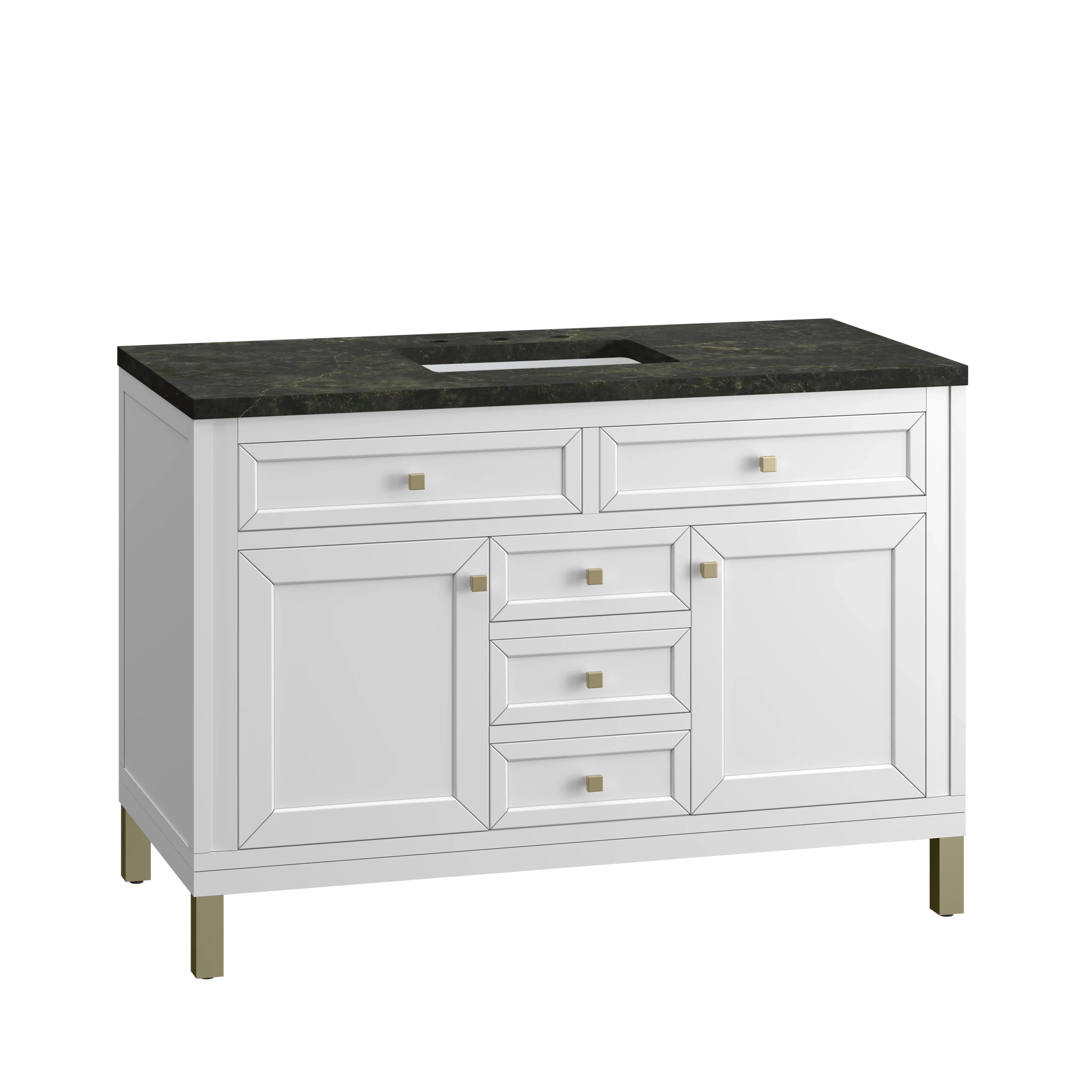 Chicago 48" Single Vanity, Glossy White, w/ 3 CM Phantome Eclos Top