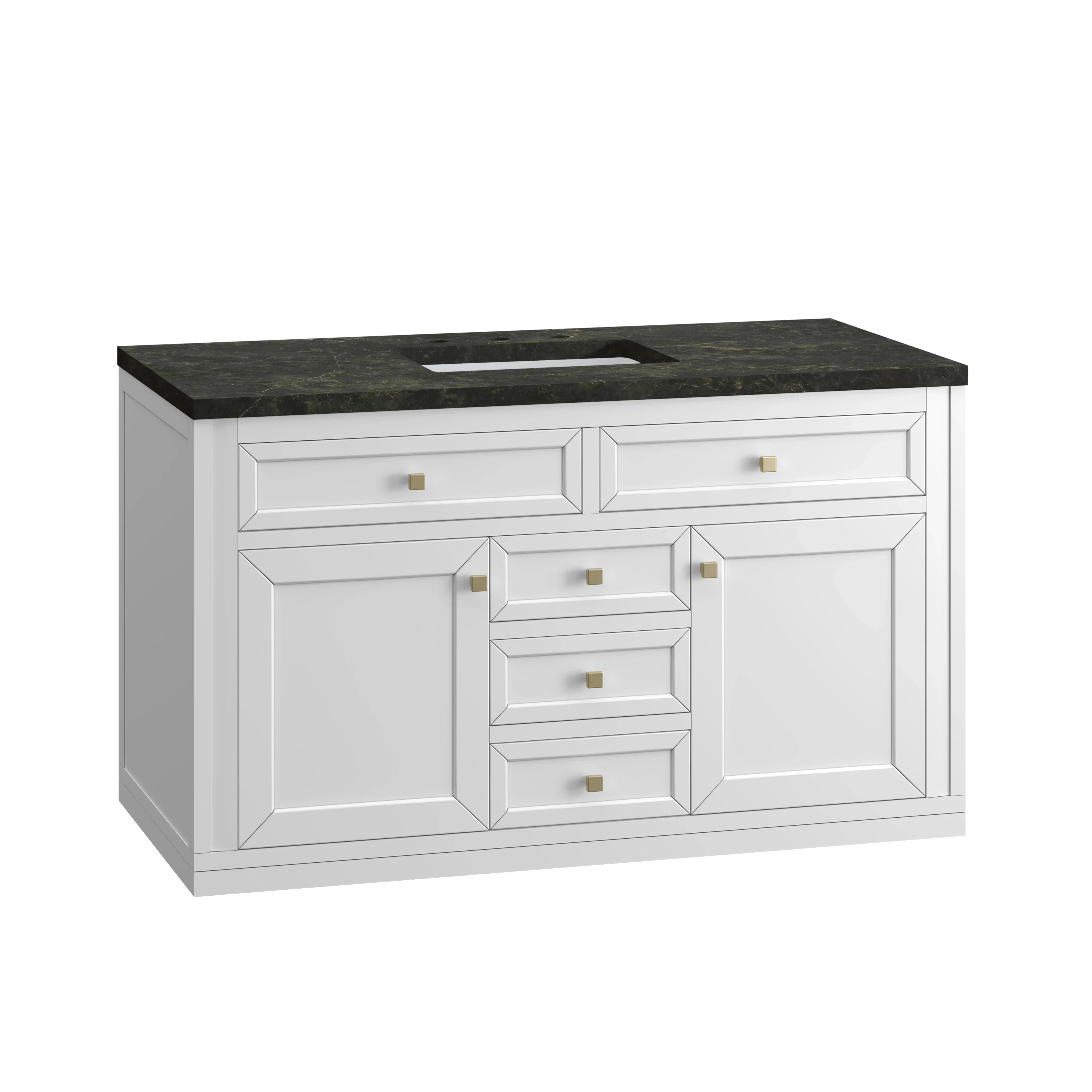 Chicago 48" Single Vanity, Glossy White, w/ 3 CM Phantome Eclos Top