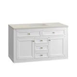 Chicago 48" Single Vanity, Glossy White, w/ 3 CM Siberian Silestone Top