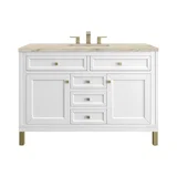 Chicago 48" Single Vanity, Glossy White, w/ 3 CM Tajnar Eclos Top