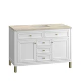 Chicago 48" Single Vanity, Glossy White, w/ 3 CM Tajnar Eclos Top