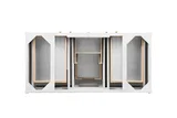 Chicago 48" Single Vanity, Glossy White, w/ 3 CM Victorian Silver Silestone® Top