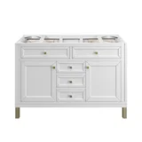 Chicago 48" Single Vanity, Glossy White, w/ 3 CM Victorian Silver Silestone® Top