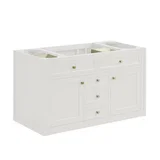 Chicago 48" Single Vanity, Glossy White, w/ 3 CM White Zeus Silestone® Top