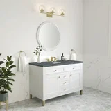 Chicago 48" Single Vanity, Glossy White, w/ 3 CM Parisien Bleu Silestone® Top w/FreePower Wireless Charger