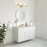 Chicago 48" Single Vanity, Glossy White, w/ 3 CM Siberian Silestone Top w/FreePower Wireless Charger