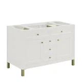 Chicago 48" Single Vanity, Glossy White, w/ 3 CM Siberian Silestone Top w/FreePower Wireless Charger