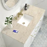 Chicago 48" Single Vanity, Glossy White, w/ 3 CM Tajnar Eclos Top w/FreePower Wireless Charger