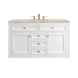 Chicago 48" Single Vanity, Glossy White, w/ 3 CM Tajnar Eclos Top w/FreePower Wireless Charger