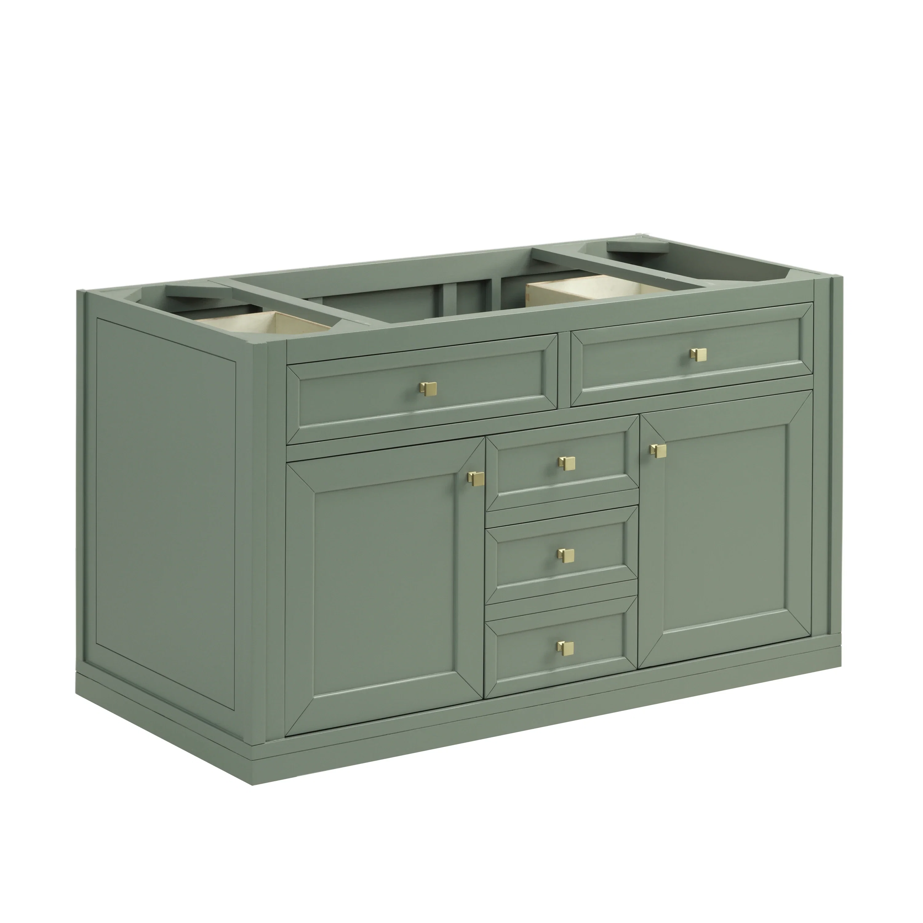 Chicago 48" Single Vanity, Smokey Celadon, w/ 3 CM Charcoal Soapstone Silestone® Top
