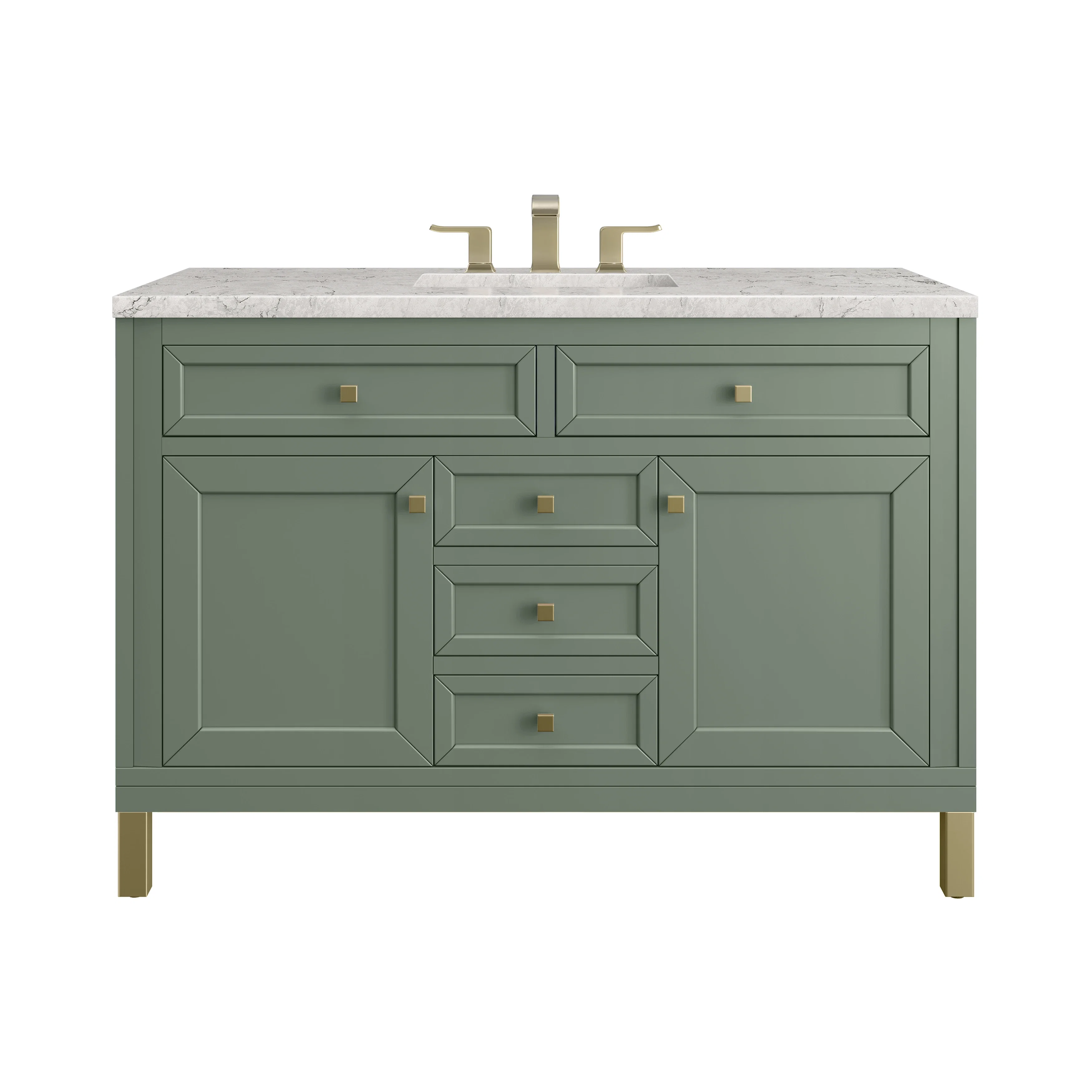Chicago 48" Single Vanity, Smokey Celadon, w/ 3 CM Eternal Jasmine Pearl Silestone® Top