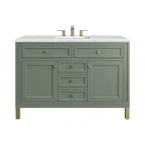 Chicago 48" Single Vanity, Smokey Celadon, w/ 3 CM Ethereal Noctis Silestone® Top