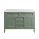 Chicago 48" Single Vanity, Smokey Celadon, w/ 3 CM Ethereal Noctis Silestone® Top