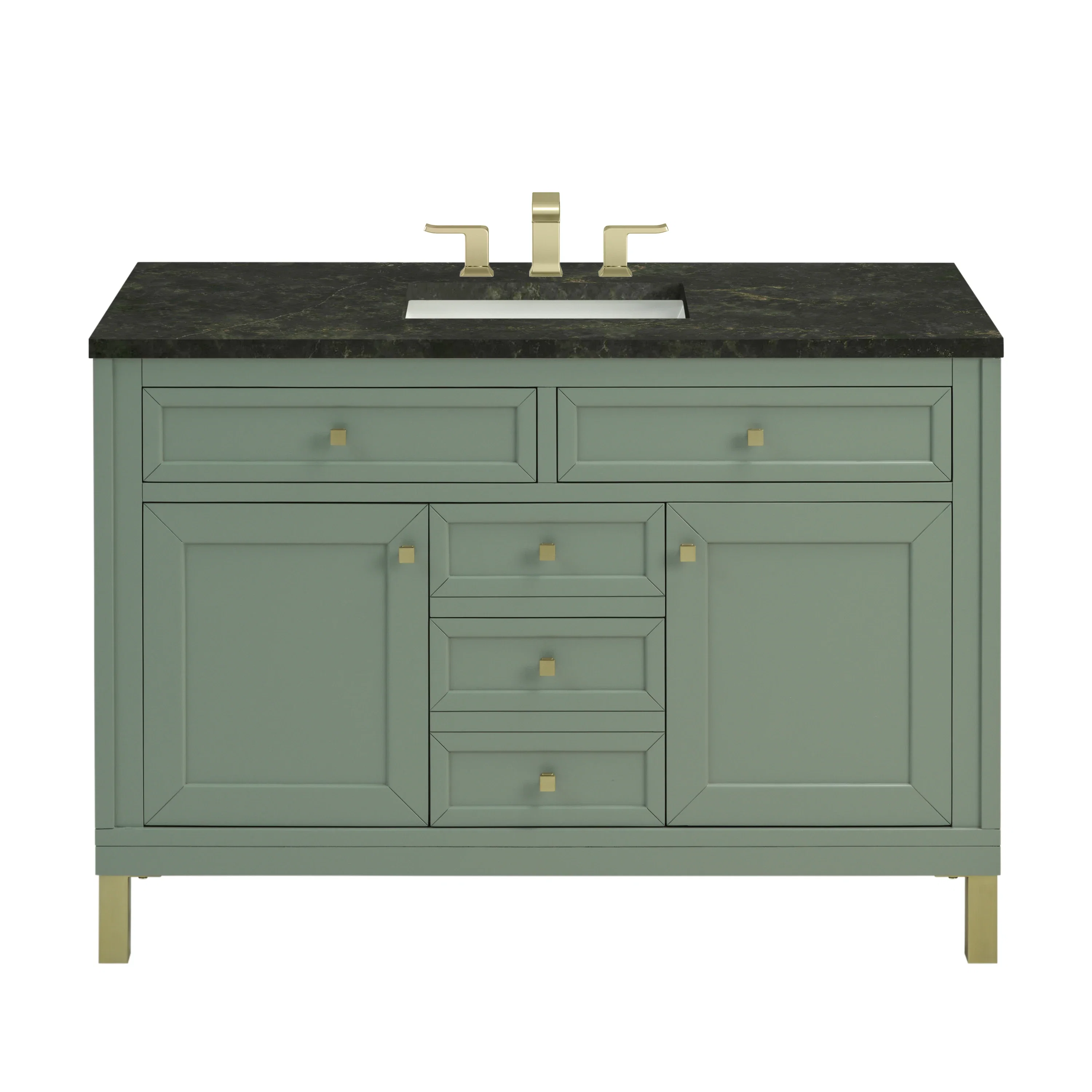 Chicago 48" Single Vanity, Smokey Celadon, w/ 3 CM Phantome Eclos Top