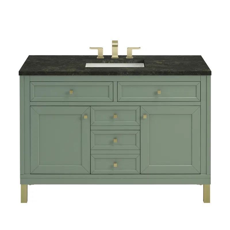Chicago 48" Single Vanity, Smokey Celadon, w/ 3 CM Phantome Eclos Top