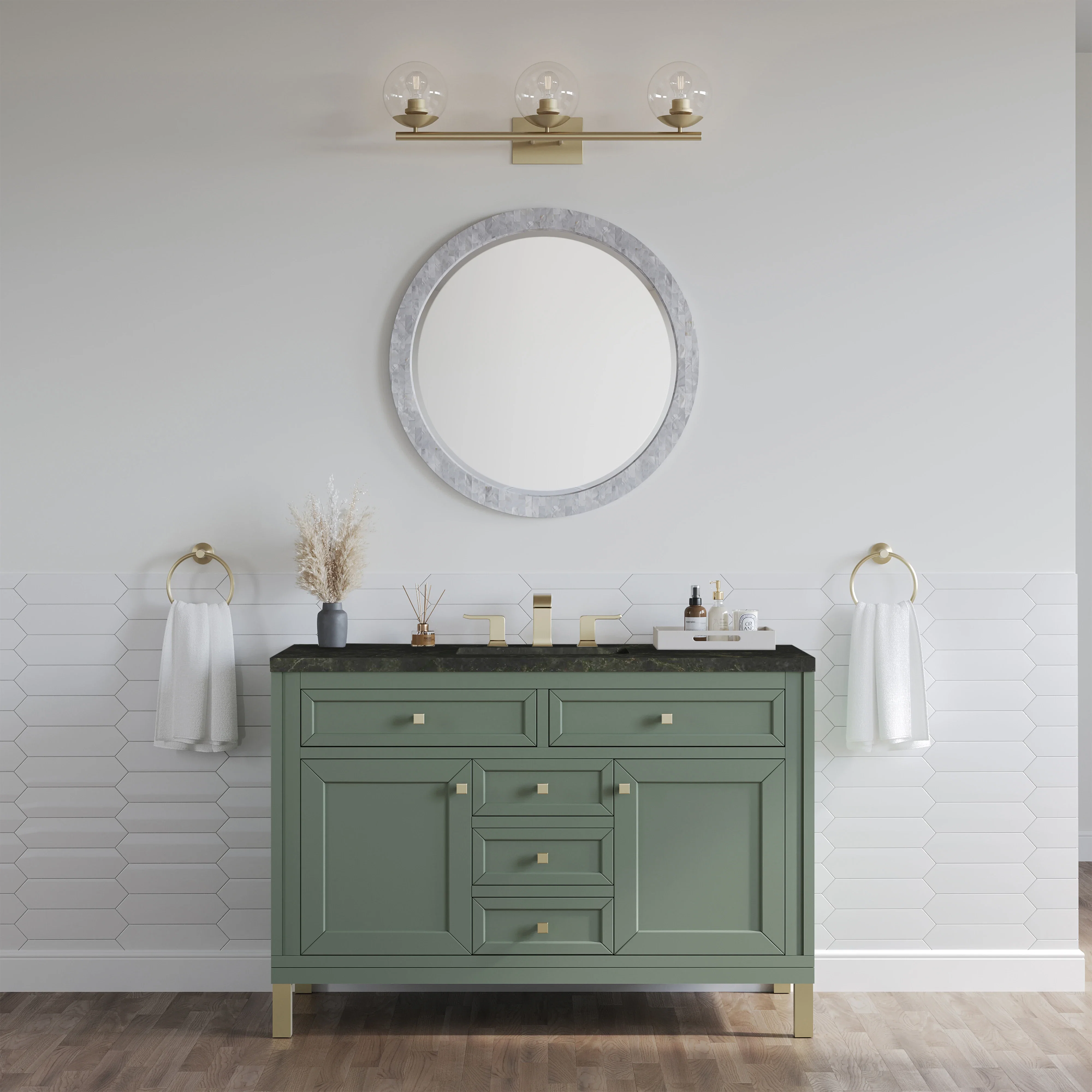 Chicago 48" Single Vanity, Smokey Celadon, w/ 3 CM Phantome Eclos Top