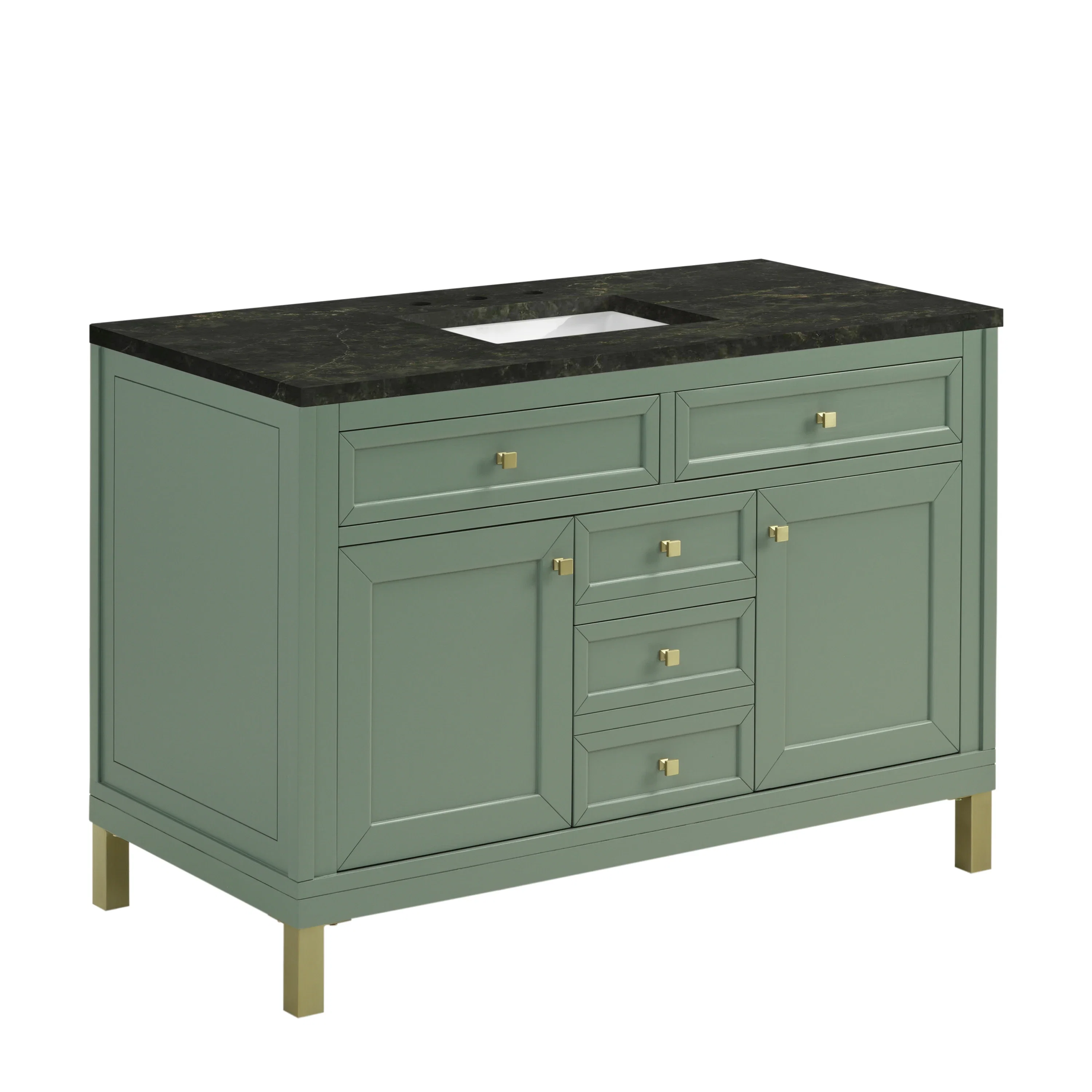 Chicago 48" Single Vanity, Smokey Celadon, w/ 3 CM Phantome Eclos Top