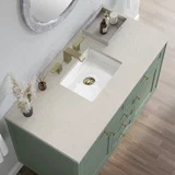 Chicago 48" Single Vanity, Smokey Celadon, w/ 3 CM Siberian Silestone Top