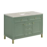Chicago 48" Single Vanity, Smokey Celadon, w/ 3 CM Siberian Silestone Top