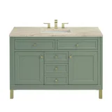 Chicago 48" Single Vanity, Smokey Celadon, w/ 3 CM Tajnar Eclos Top