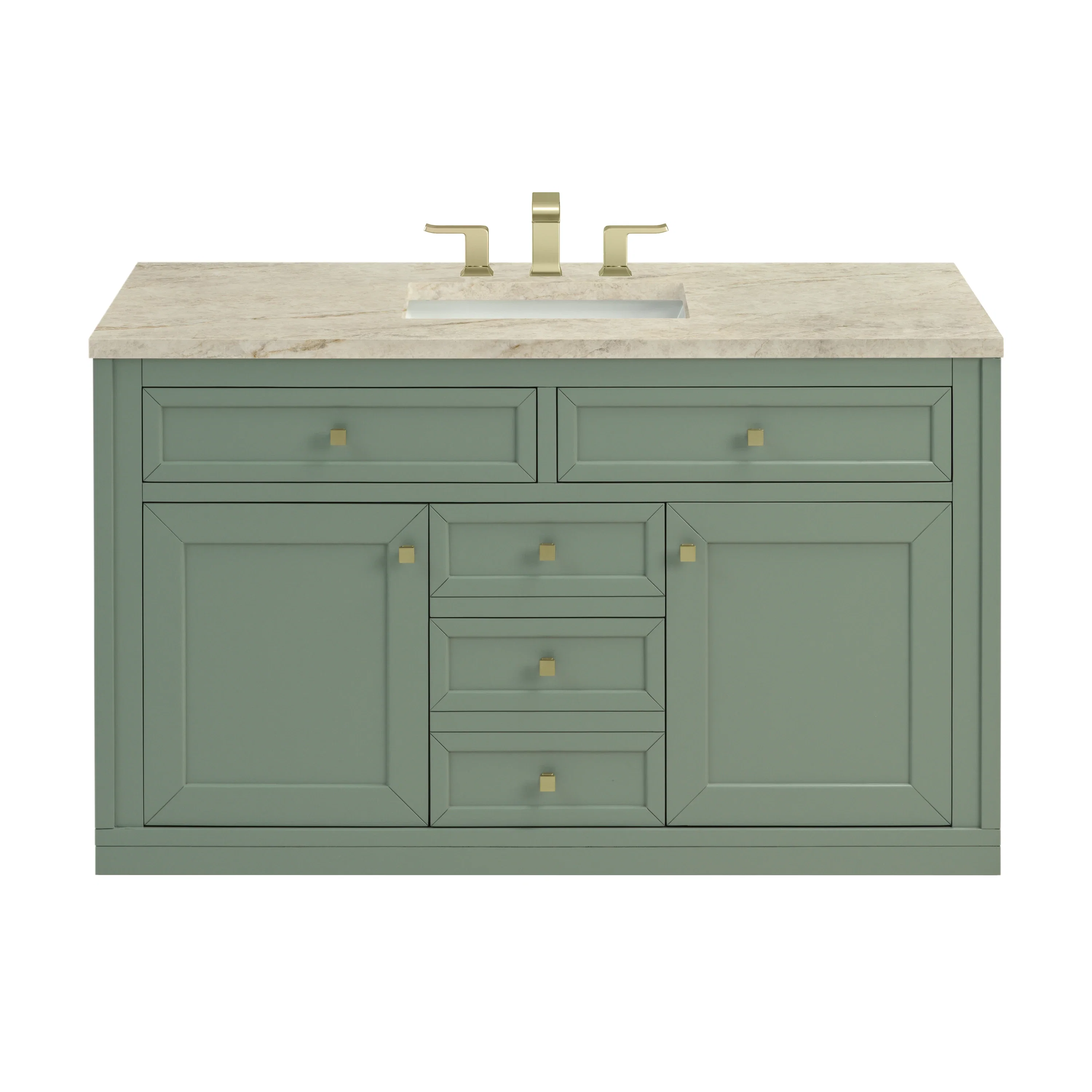 Chicago 48" Single Vanity, Smokey Celadon, w/ 3 CM Tajnar Eclos Top