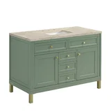 Chicago 48" Single Vanity, Smokey Celadon, w/ 3 CM Tajnar Eclos Top