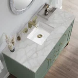Chicago 48" Single Vanity, Smokey Celadon, w/ 3 CM Victorian Silver Silestone® Top