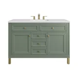 Chicago 48" Single Vanity, Smokey Celadon, w/ 3 CM White Zeus Silestone® Top