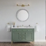 Chicago 48" Single Vanity, Smokey Celadon, w/ 3 CM White Zeus Silestone® Top