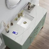 Chicago 48" Single Vanity, Smokey Celadon, w/ 3 CM Ethereal Noctis Silestone® Top w/FreePower Wireless Charger
