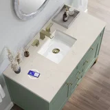 Chicago 48" Single Vanity, Smokey Celadon, w/ 3 CM Siberian Silestone Top w/FreePower Wireless Charger