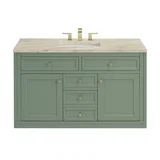 Chicago 48" Single Vanity, Smokey Celadon, w/ 3 CM Tajnar Eclos Top w/FreePower Wireless Charger