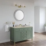 Chicago 48" Single Vanity, Smokey Celadon, w/ 3 CM Tajnar Eclos Top w/FreePower Wireless Charger