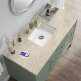 Chicago 48" Single Vanity, Smokey Celadon, w/ 3 CM Tajnar Eclos Top w/FreePower Wireless Charger