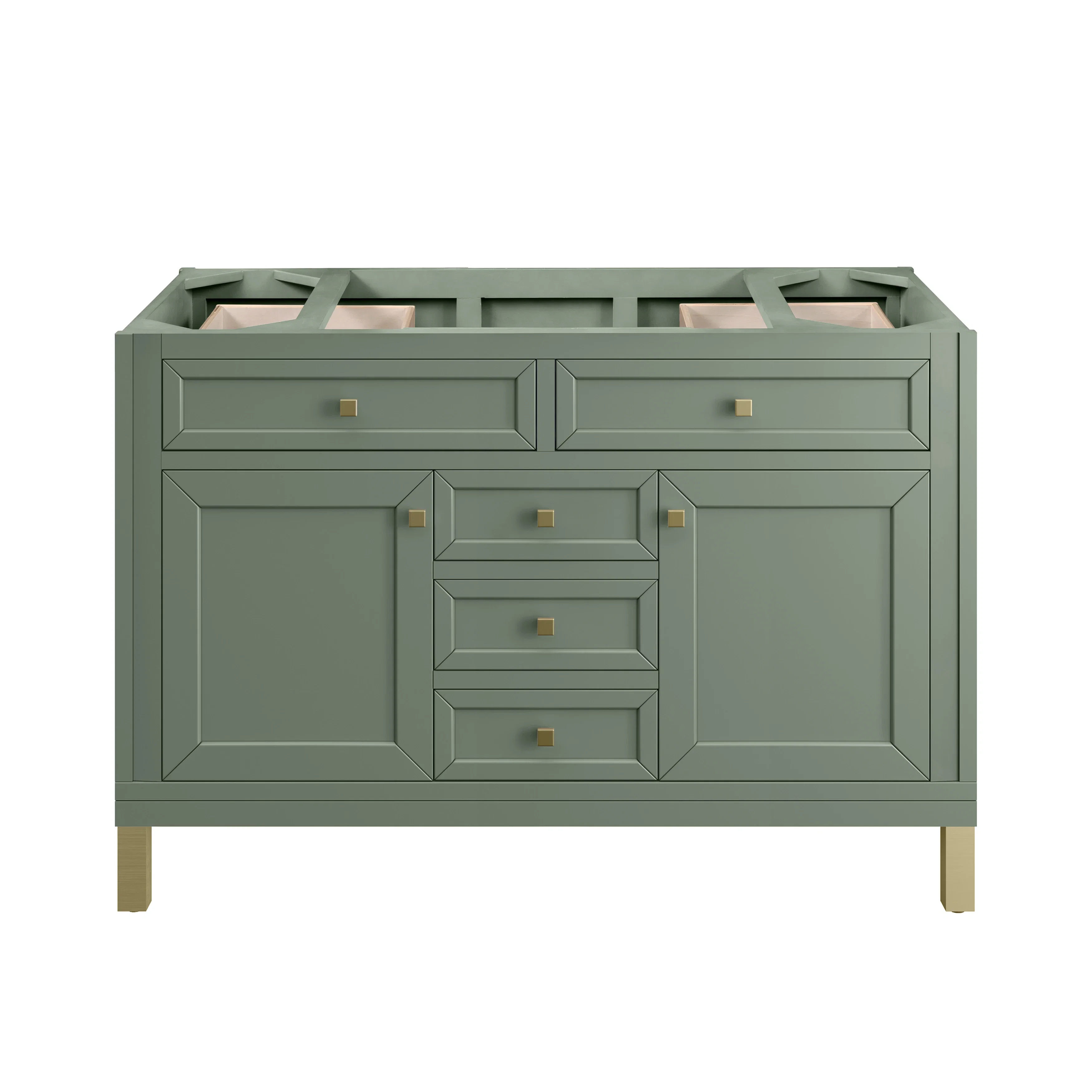 Chicago 48" Single Vanity, Smokey Celadon, w/ 3 CM Victorian Silver Silestone® Top w/FreePower Wireless Charger