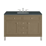Chicago 48" Single Vanity, Walnut Whisper, w/ 3 CM Charcoal Soapstone Silestone® Top