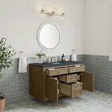 Chicago 48" Single Vanity, Walnut Whisper, w/ 3 CM Charcoal Soapstone Silestone® Top