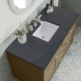 Chicago 48" Single Vanity, Walnut Whisper, w/ 3 CM Charcoal Soapstone Silestone® Top