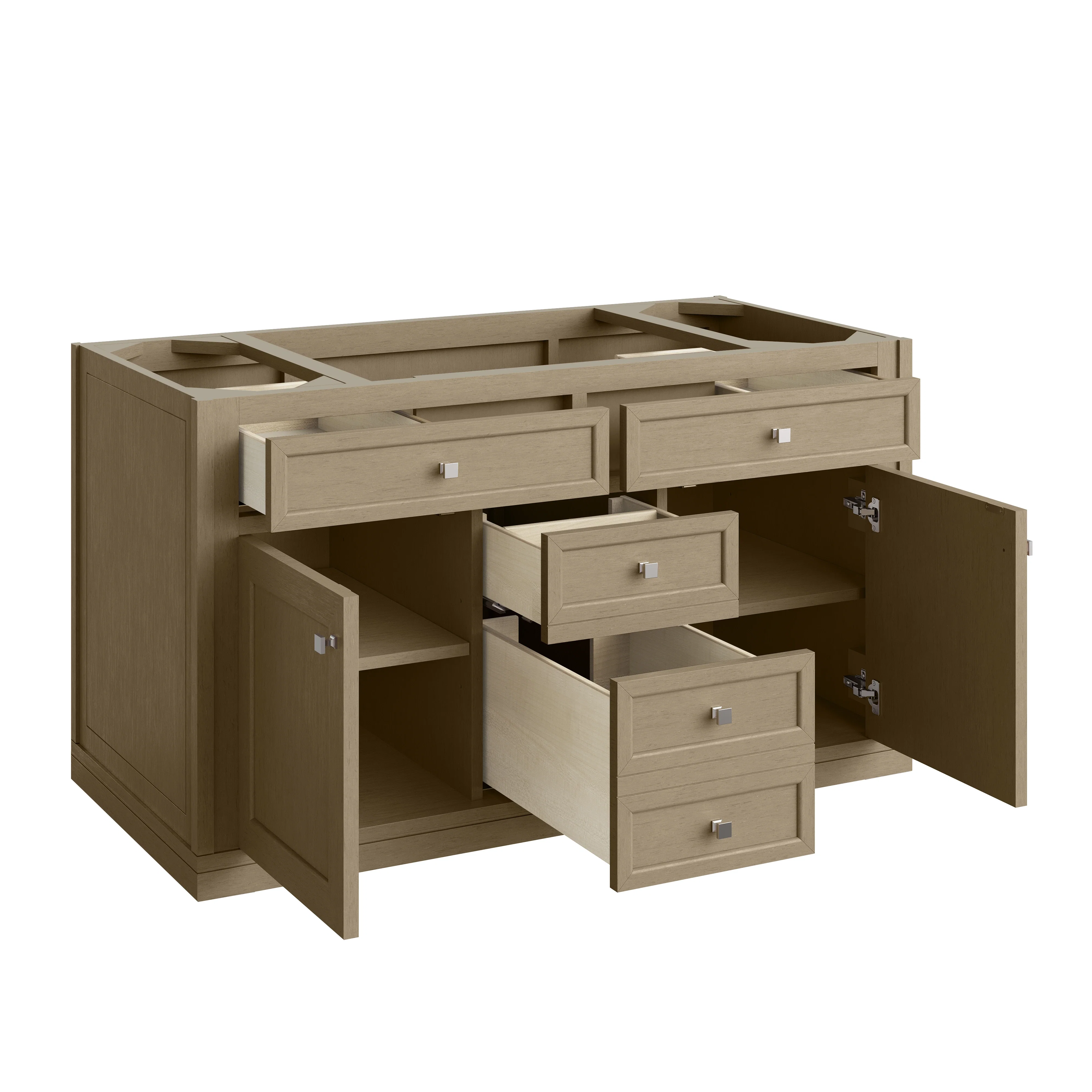 Chicago 48" Single Vanity, Walnut Whisper, w/ 3 CM Charcoal Soapstone Silestone® Top